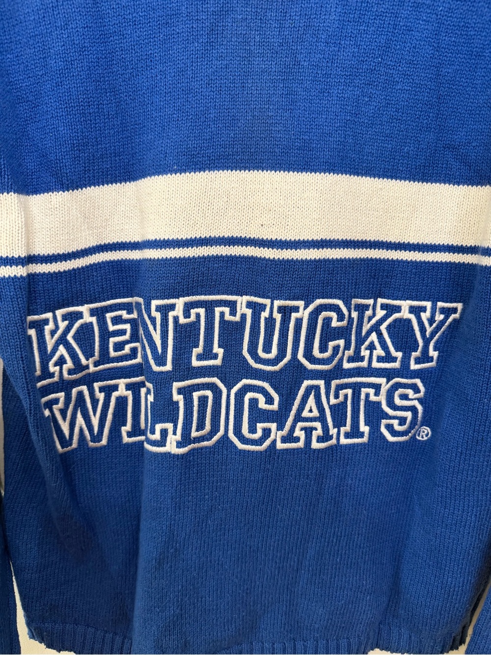 VTG UK Kentucky Wildcats Embroidered Spirit Sweater Cardigan Blue Women's Size S - Picture 5 of 9